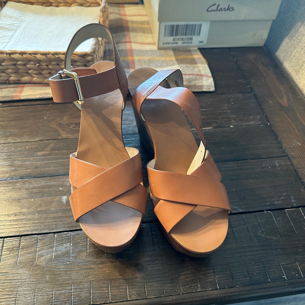 Michael Kors wedge dark brown
